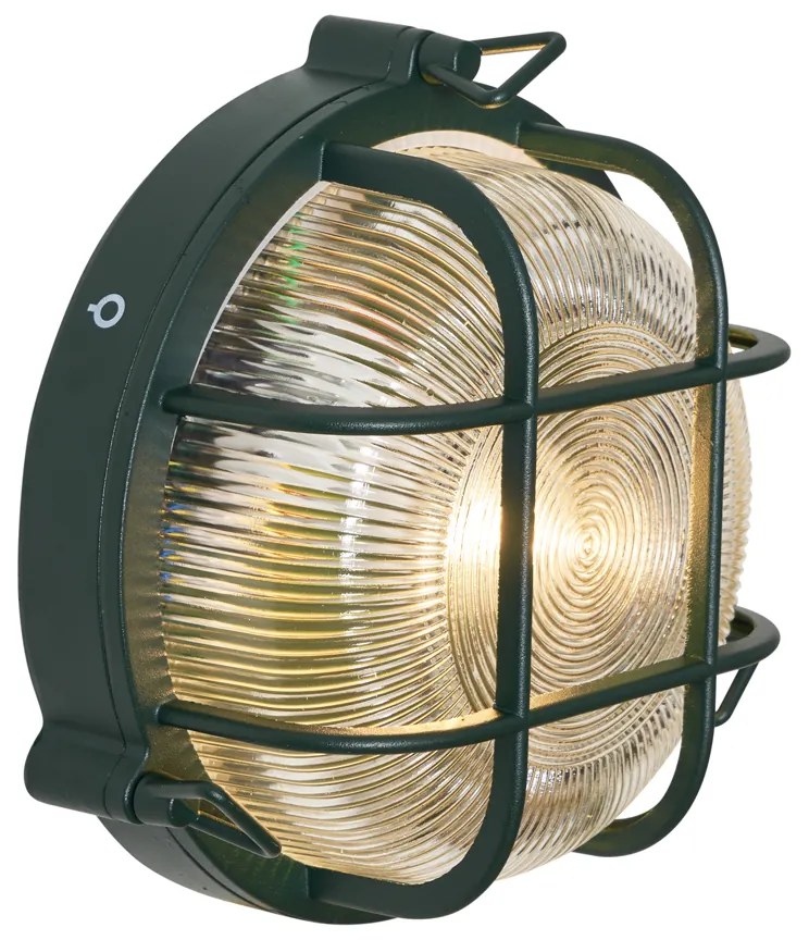 Candeeiro de Parede e Teto Exterior Verde Escuro Redondo IP44 - Noutica Industrial