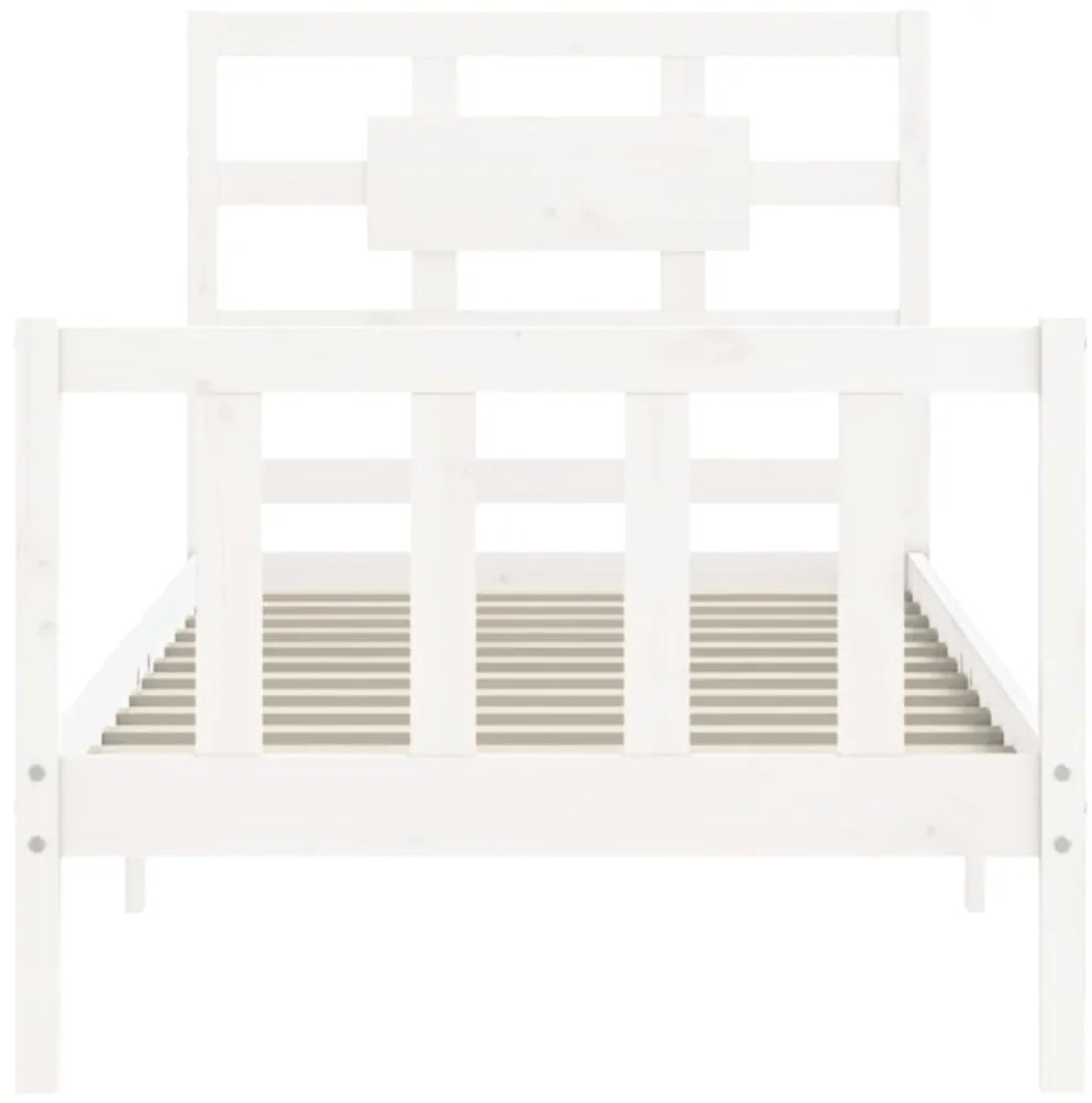 Cama sem colchão 90x200 cm madeira de pinho maciça branco