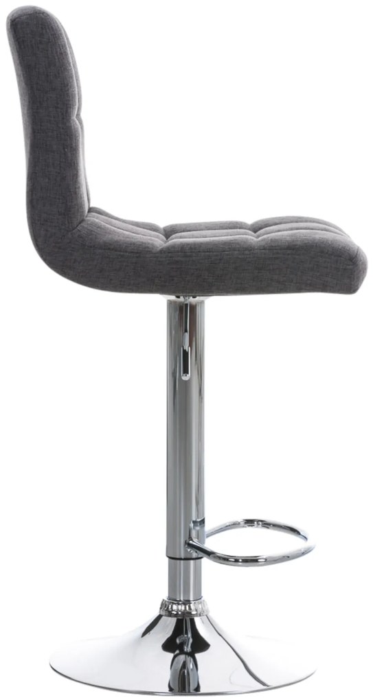 Conjunto de 2 bancos de bar Peru em tecido e com estrutura cromada 46 x 94-114 x 47 cm Cinzento