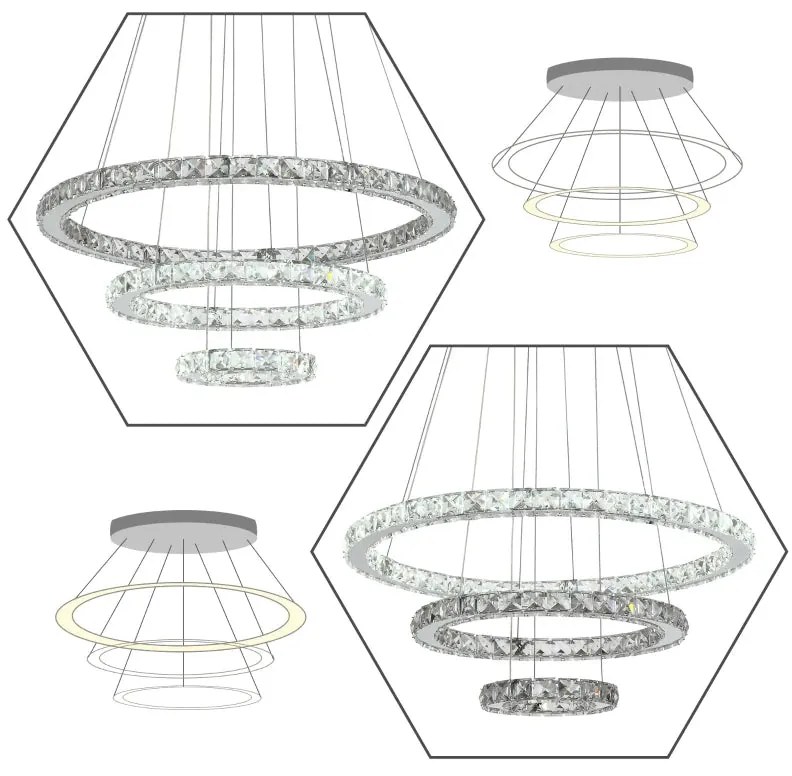 Candeeiro de Teto Crystal - Design Moderno