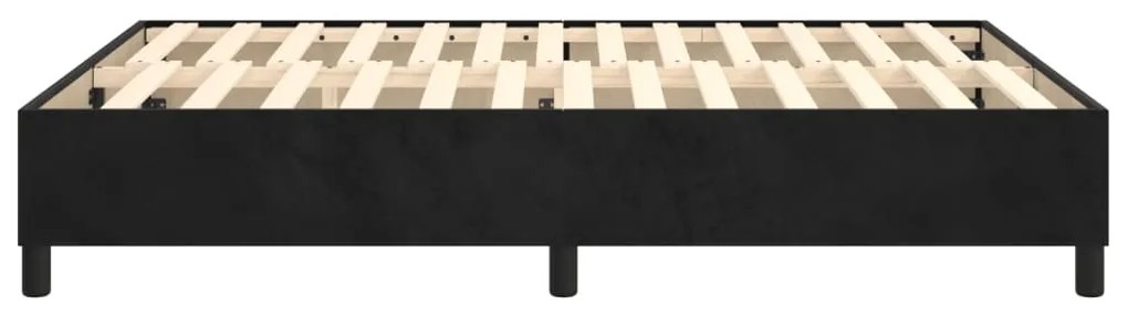 Estrutura de cama sem colchão 140x190 cm veludo preto