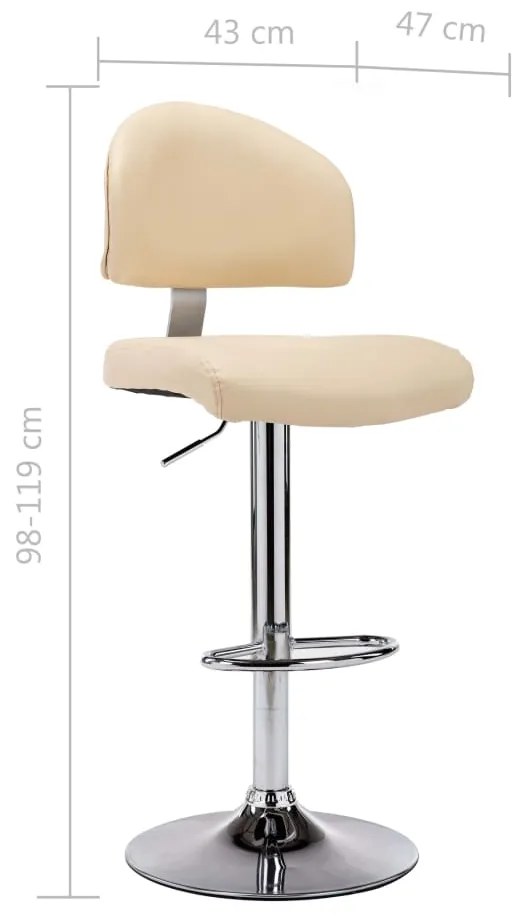 Bancos de bar 2 pcs couro artificial cor creme