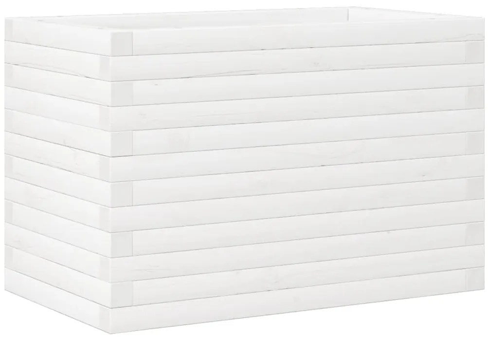 Vaso/floreira de jardim 70x40x46 cm madeira pinho maciça branco
