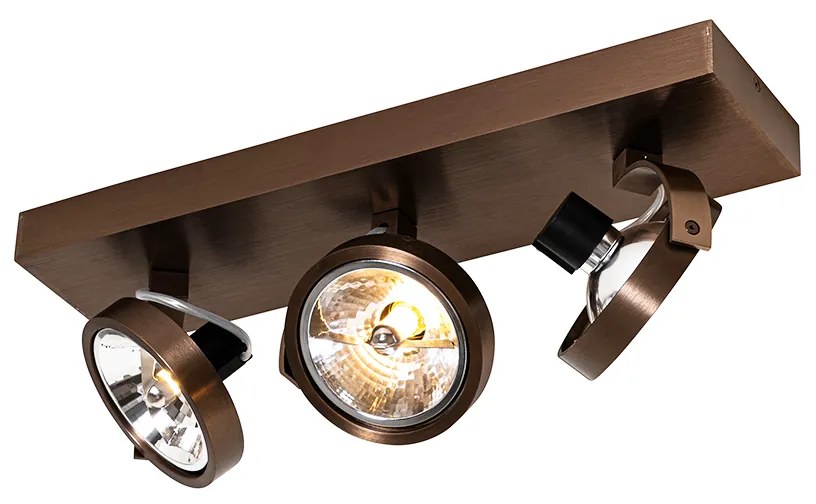Foco de design bronze escuro 3-luzes rotativo e inclinável - Go