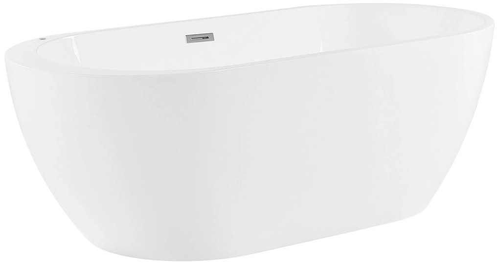 Banheira autónoma com hidromassagem e LEDs em acrílico branco 170 cm NEVIS III Beliani