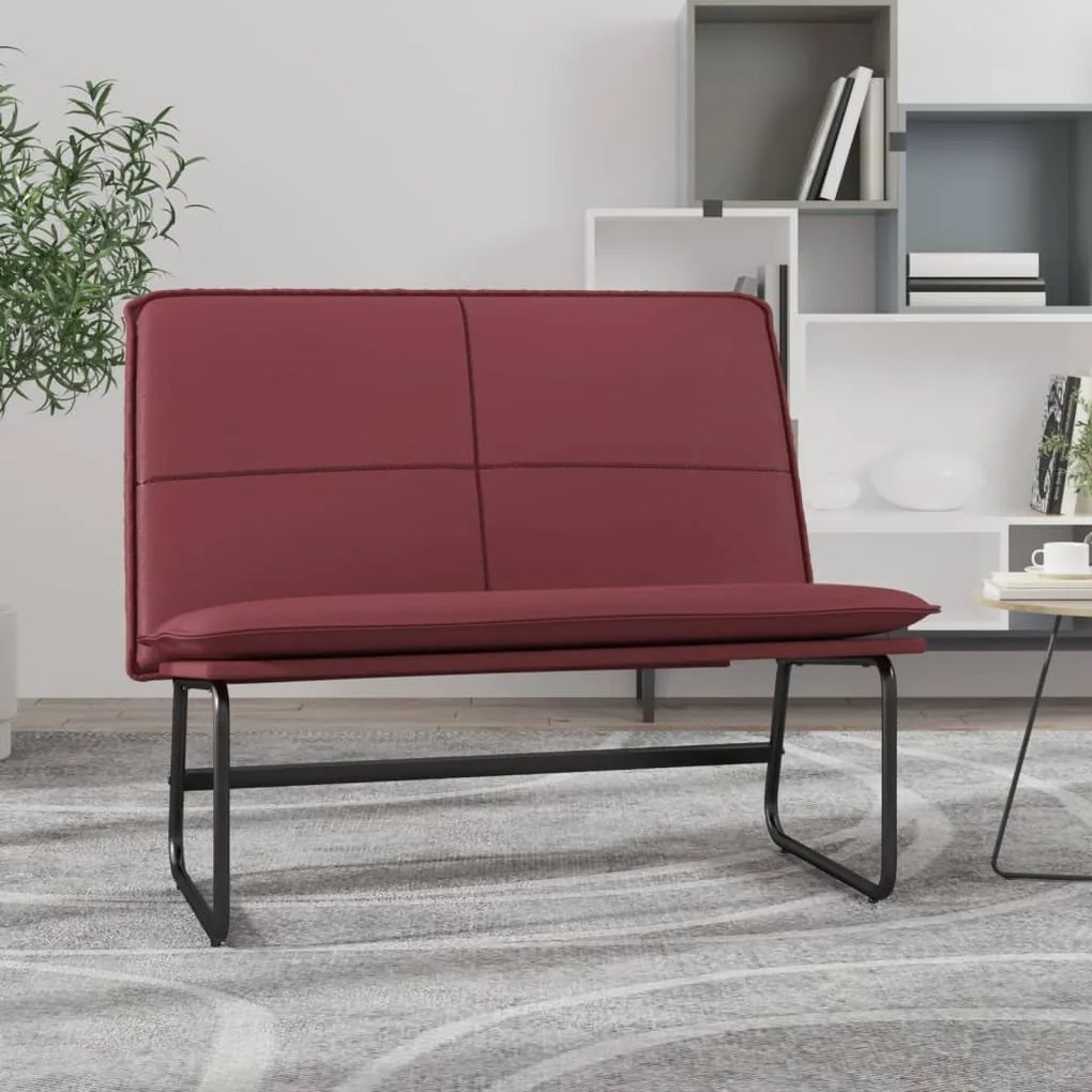 vidaXL Banco 100x75x76 cm couro artificial vermelho tinto