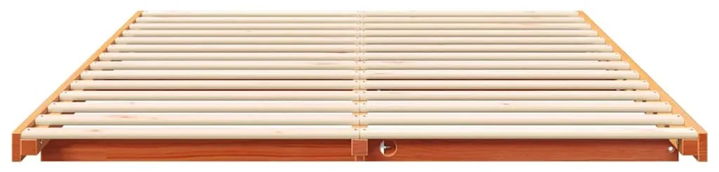 Estrutura de cama de chão Castanho-mel 140 x 220 cm