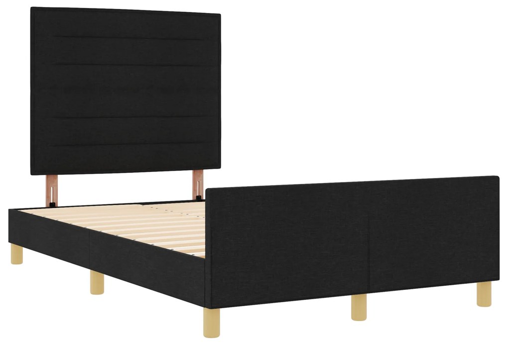 Estrutura de Cama de Tecido Preto vidaXL 140x200 cm