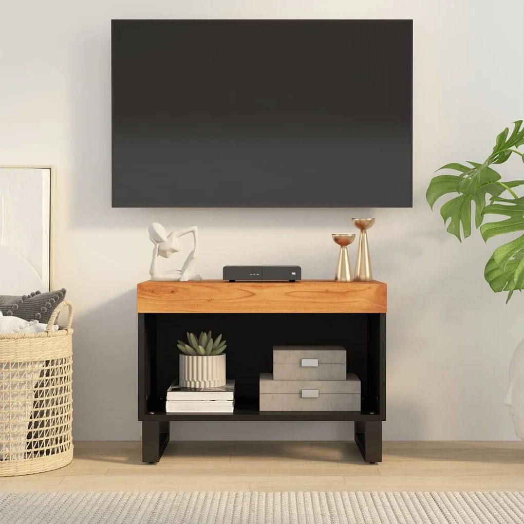 vidaXL Móvel de TV 60x33x43,5 cm madeira de acácia maciça