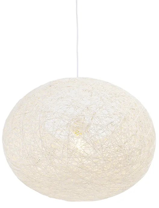 Candeeiro de suspensão rústico branco 50 cm - Corda Flat Design,Moderno