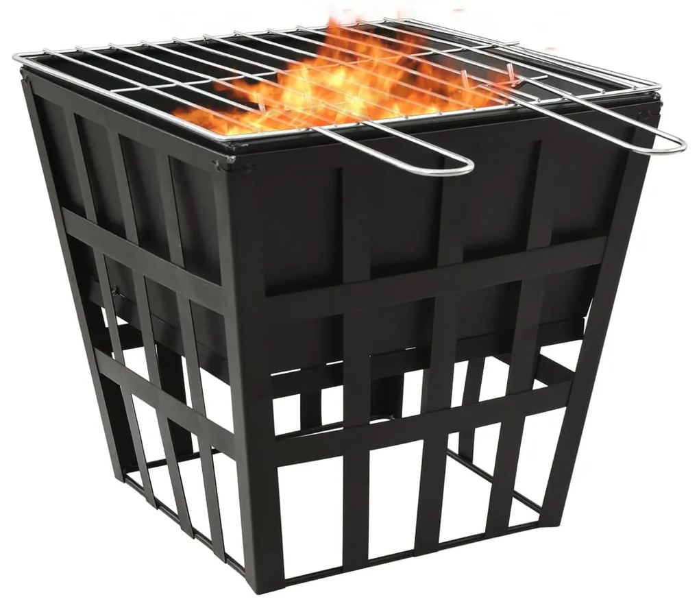 315089 vidaXL Braseira e barbecue 2-em-1 34x34x48 cm aço