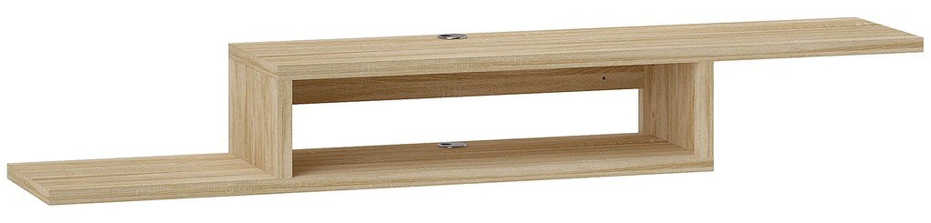 HOMCOM Móvel de TV Mural Flutuante Suspenso Prateleira Flutuante de Parede Nicho Passagem de Fio Carvalho Claro | Aosom Portugal