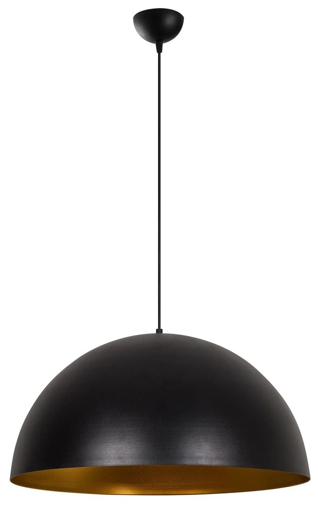 Candeeiro Suspenso Sivani – Preto e Dourado – Diâmetro 60 cm, Altura 1