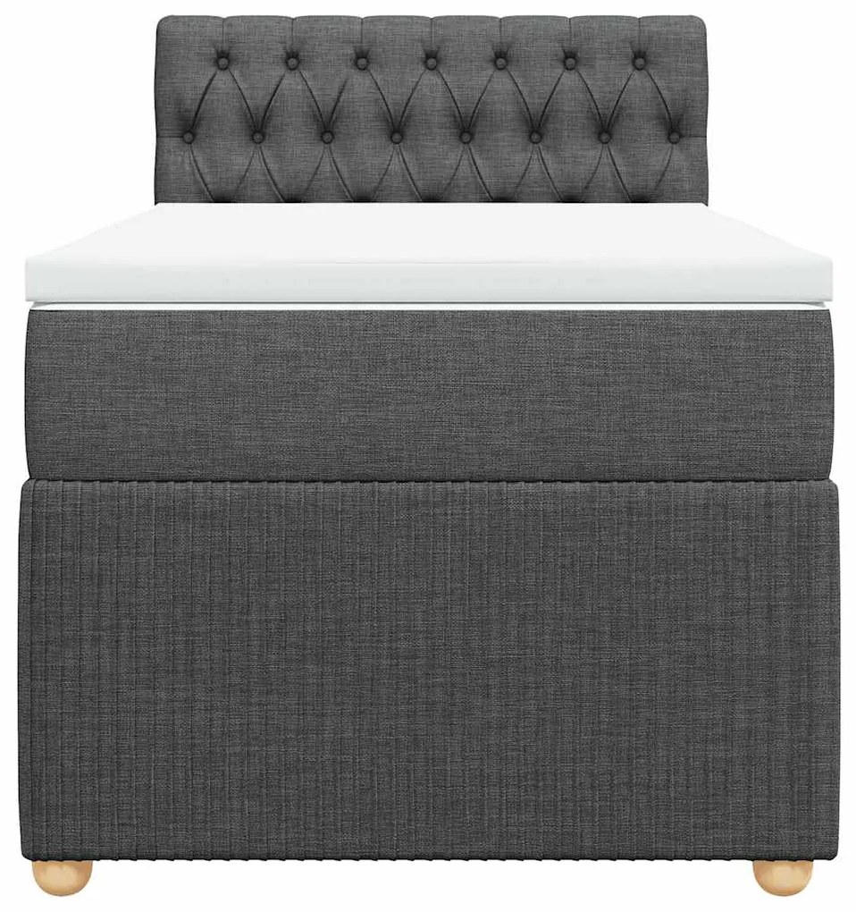 Cama com molas/colchão 90x190 cm tecido cinza-escuro