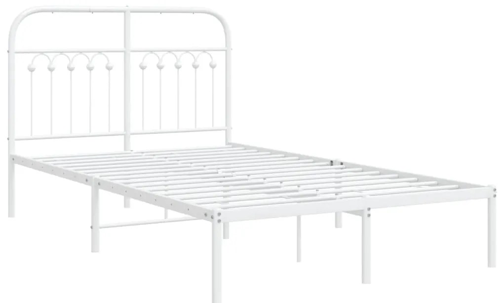 Estrutura de cama com cabeceira 120x190 cm metal branco