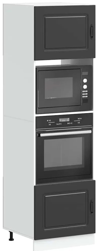 vidaXL Armários forno 2 pcs Lucca derivados de madeira preto
