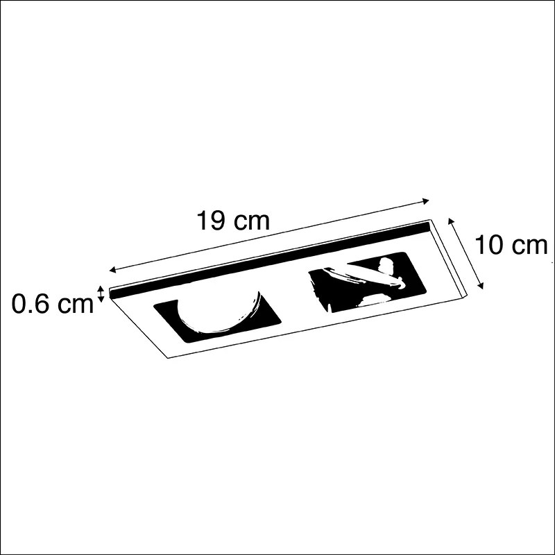 LED Foco de encastrar preto moderno Wifi 2xGU10 - QURE Moderno