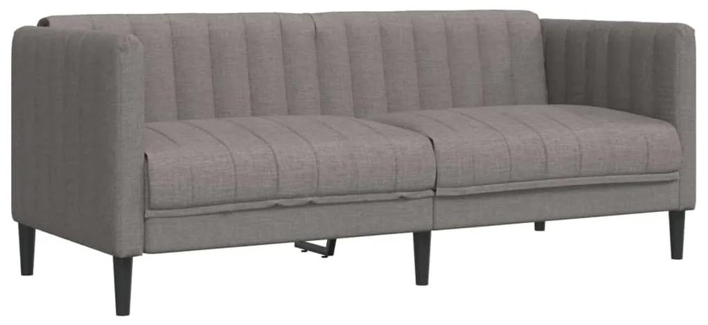 2 pcs conjunto de sofás tecido cinzento-acastanhado