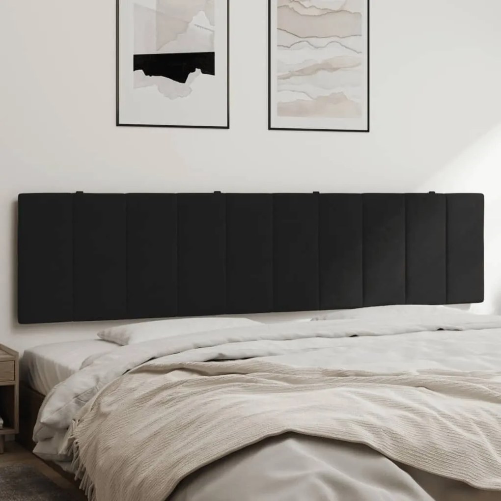 vidaXL Almofadão de cabeceira 200 cm veludo preto