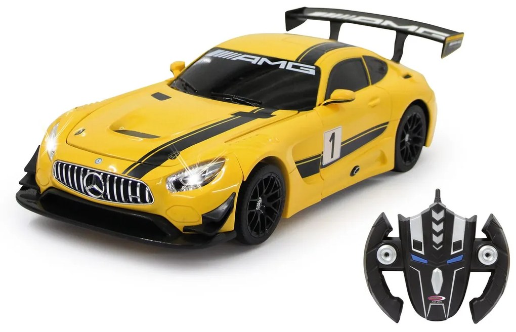 Carro telecomandado Mercedes-Benz AMG GT3 1:14 Amarelo 2,4GHz transformer