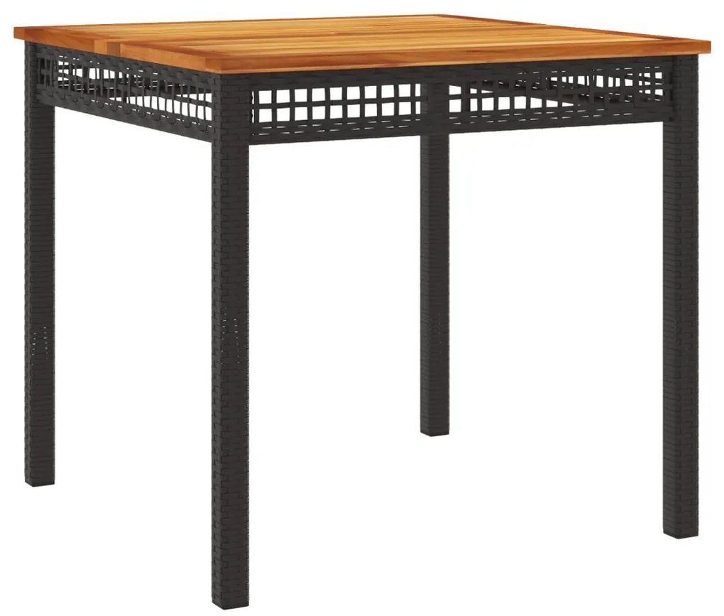 3 pcs conjunto de jantar p/ jardim c/ almofadões vime PE preto