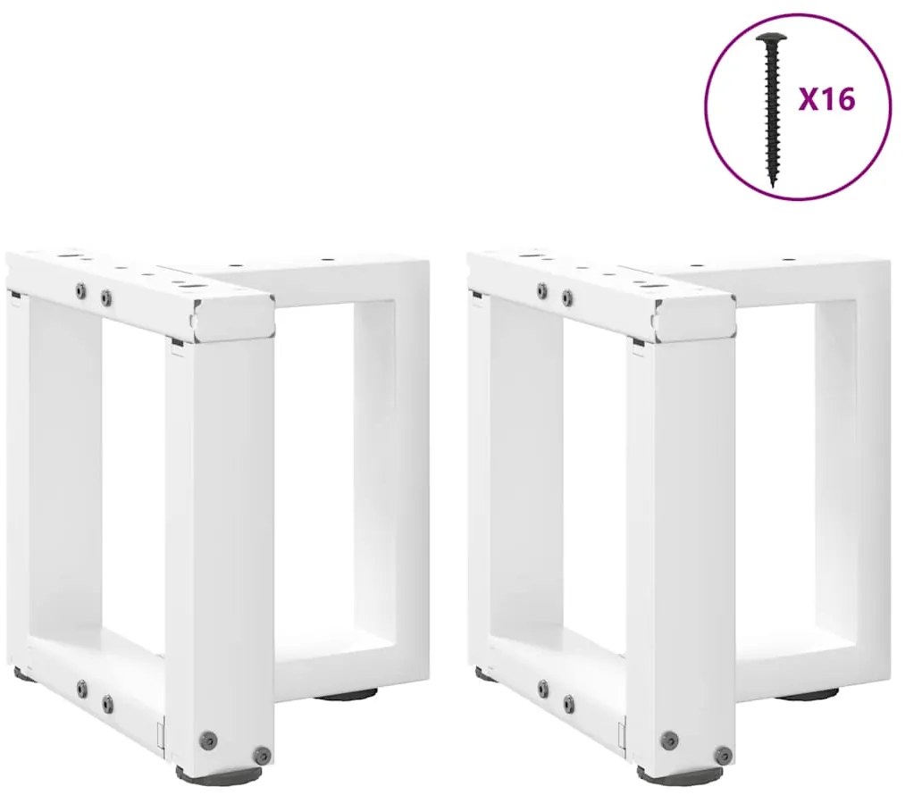 Pés para mesa de centro em forma de T, 2 peças, branco, 30x25x(30-31)