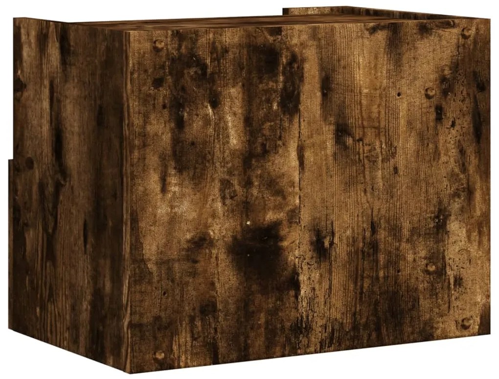 Mesa de cabeceira de parede 45x30x35 cm carvalho fumado