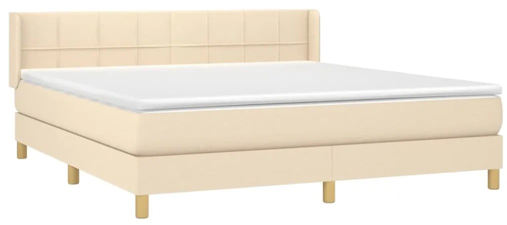 Cama com molas/colchão 180x200 cm tecido cor creme