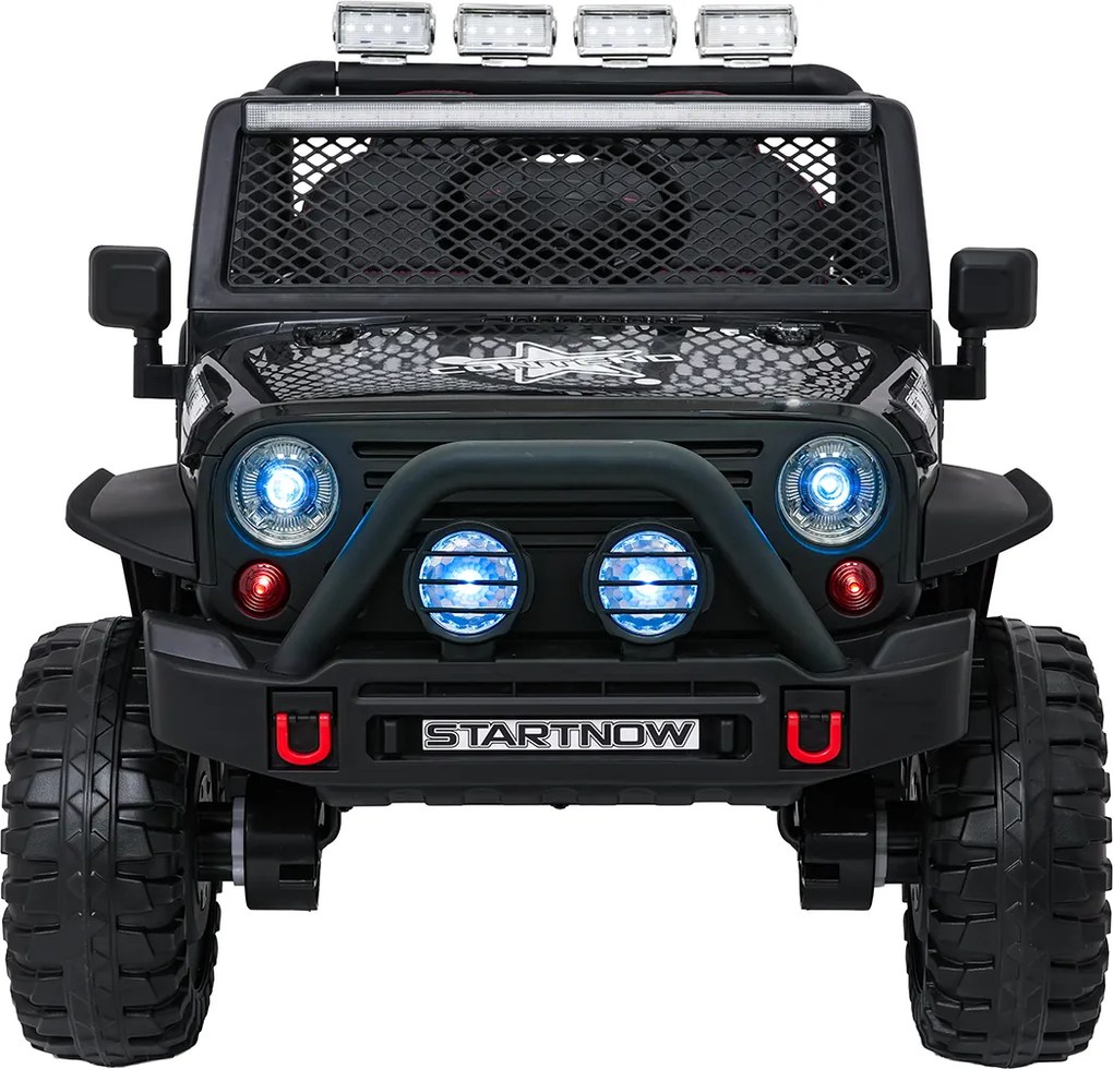 Jipe elétrico para Crianças 12V Jeep BEAST 4x4, Rodas de espuma EVA, Assento Couro ecológico Preto