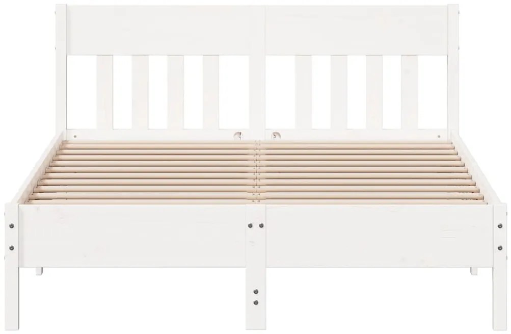 Cama sem colchão 120x190 cm madeira de pinho maciça branco