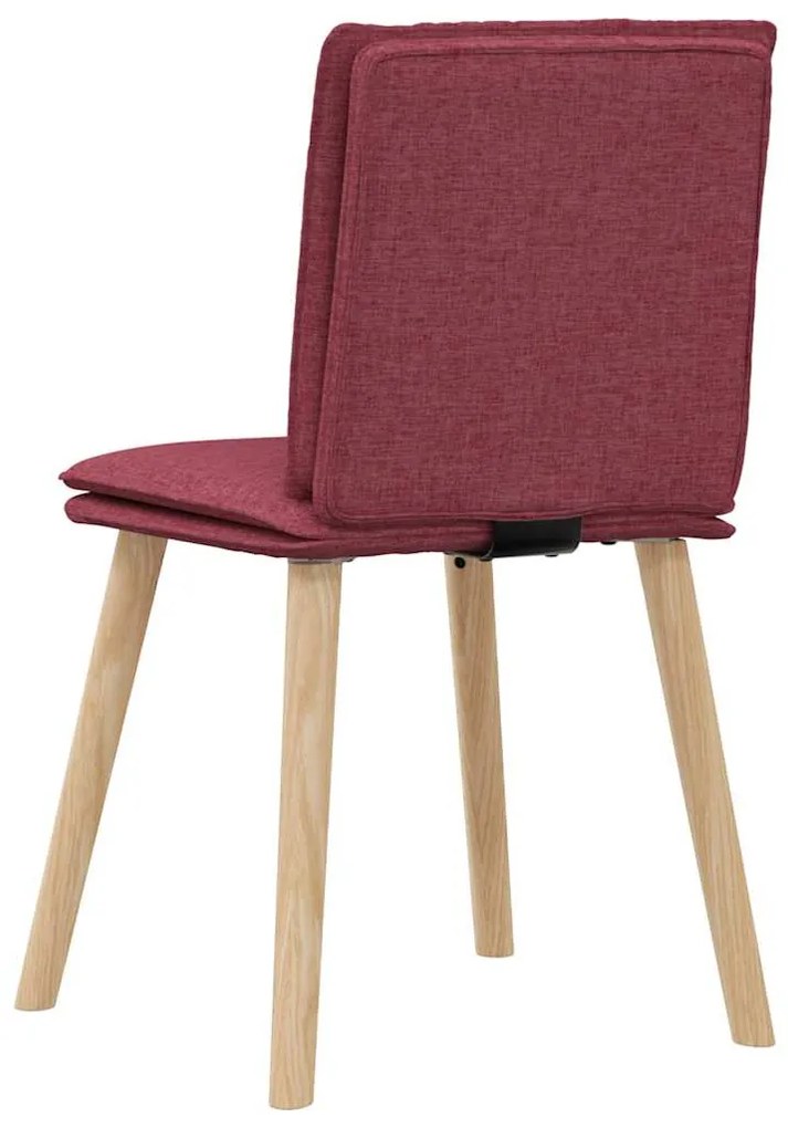 Cadeiras de jantar 6 pcs tecido vermelho-tinto