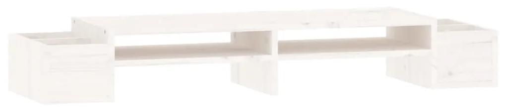 Suporte para monitor 100x27,5x15 cm madeira pinho maciça branco