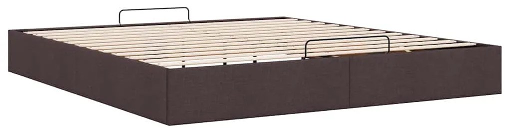 Estrutura de cama otomana sem colchão 160x200cm castanho-escuro