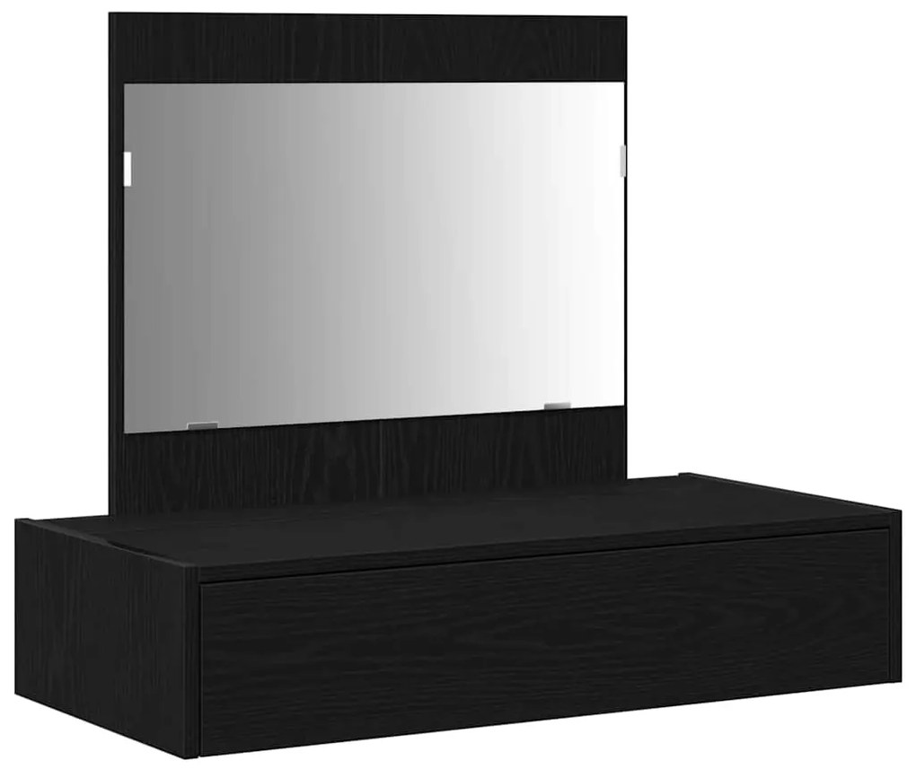 Mesa de Maquilhagem Suspensa Carvalho Preto 83x40x70 cm