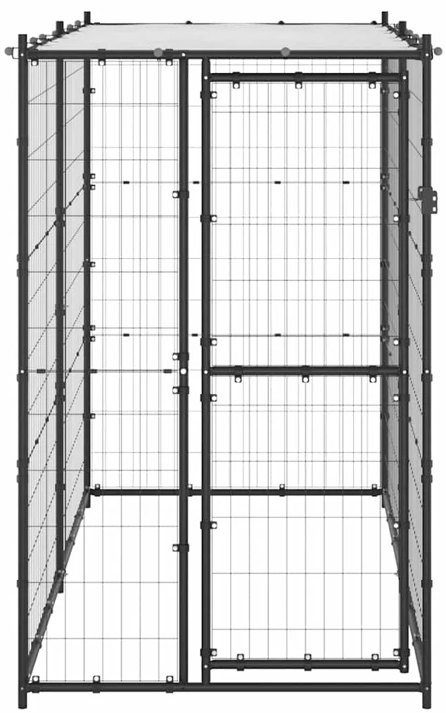 Canil de exterior com telhado 110x220x180 cm aço