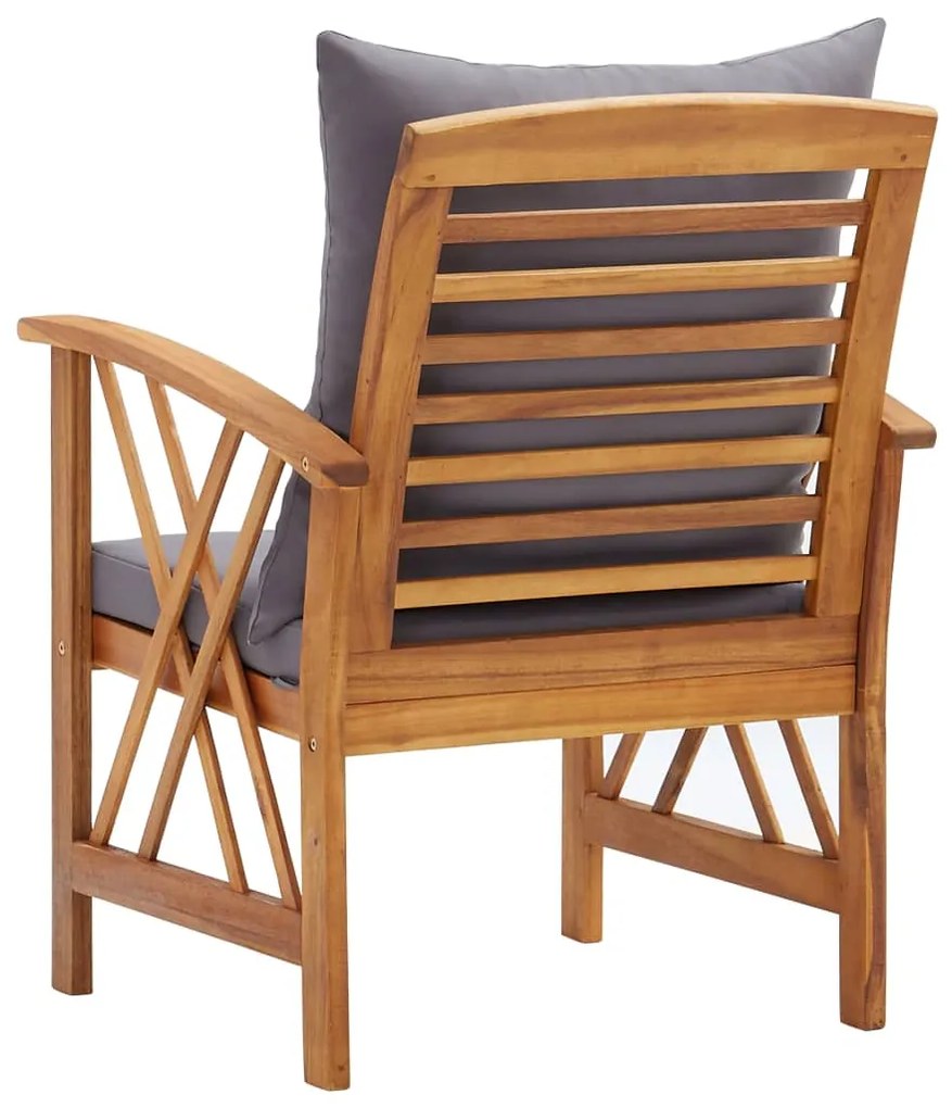 Cadeiras de jardim c/ almofadões 2 pcs madeira acácia maciça
