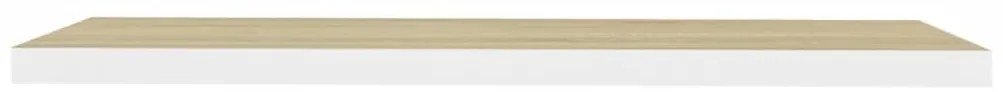 Prateleira parede suspensa 90x23,5x3,8cm MDF carvalho e branco