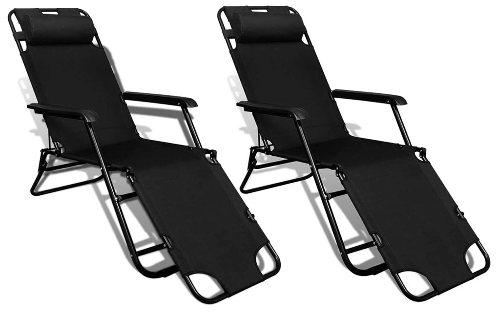 vidaXL Cadeira de Jardim Preto tecido