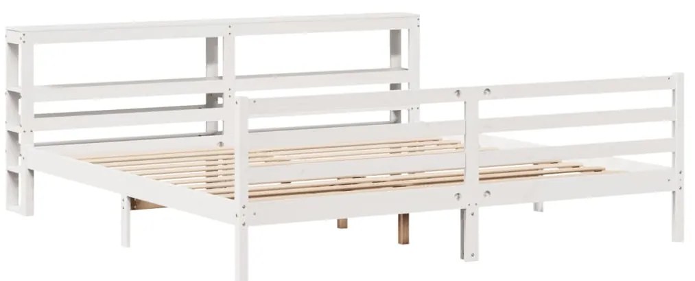 Cama sem colchão 180x200 cm madeira de pinho maciça branco