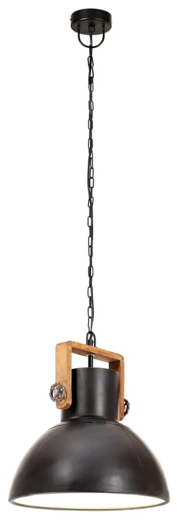 Candeeiro suspenso industrial redondo 25 W 30 cm E27 preto