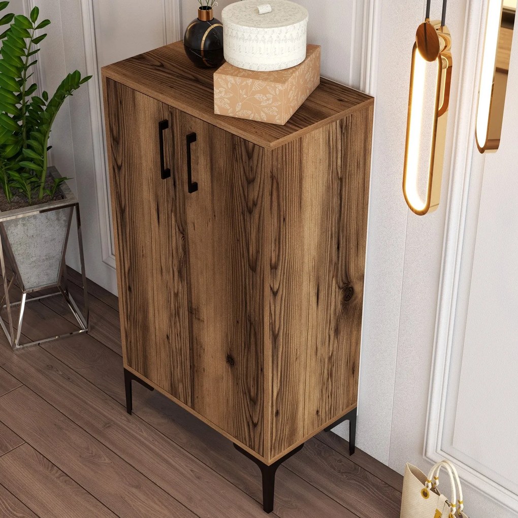 Sapateira Prag – Nogueira – 60 x 111 x 35 cm