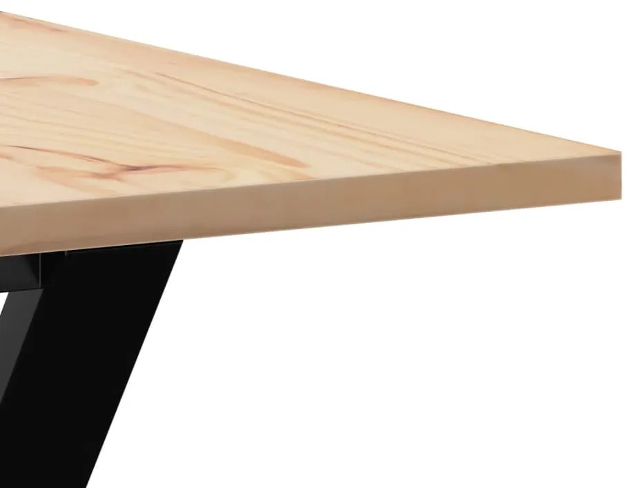 Mesa de jantar estrutura em Y 90x90x75 cm pinho e aço