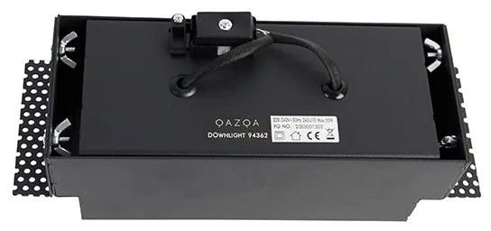 Foco embutido preto GU10 regulável inclinável e giratório sem moldura 2 luzes - Oneon Moderno