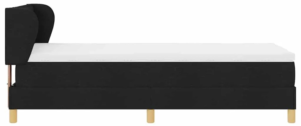 Cama Box Spring vidaXL com Colchão Preto 100x200 cm Tecido