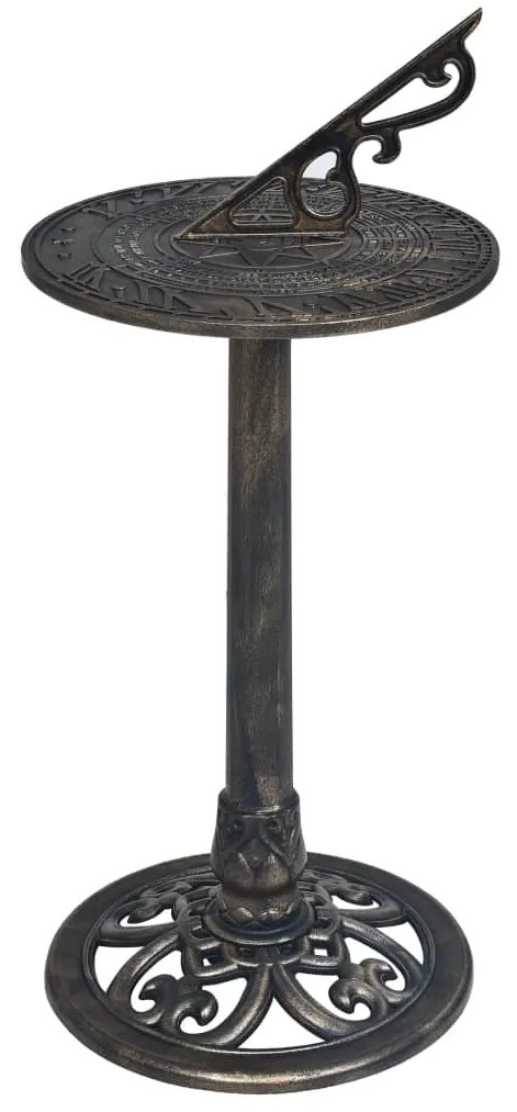 vidaXL Relógio de sol 35,5x82 cm plástico bronze