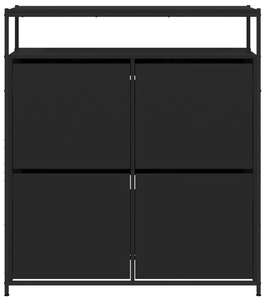 Sapateira c/ 4 gavetas articuladas 100x34x112 cm preto