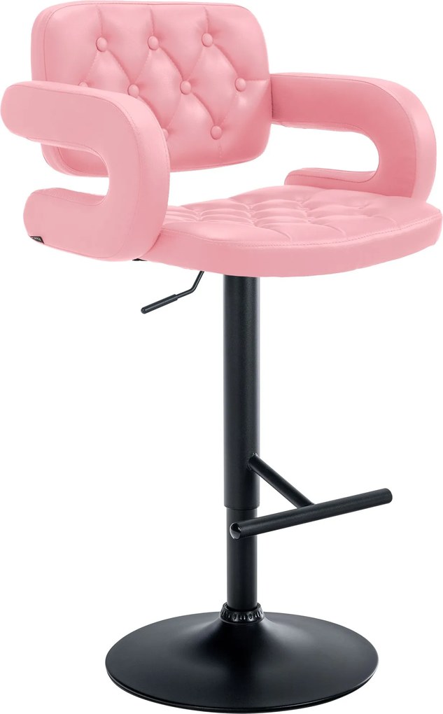 Banco de bar Dublin de couro sintético Rosa