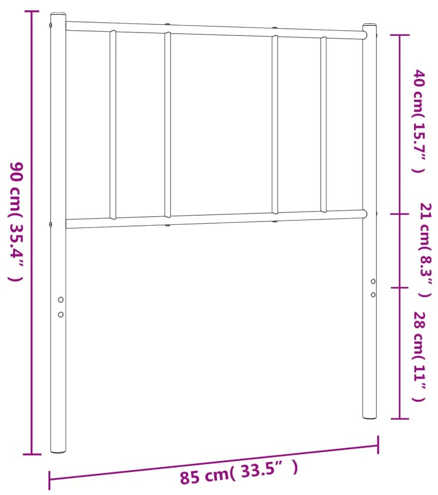 Cabeceira de cama 80 cm metal branco