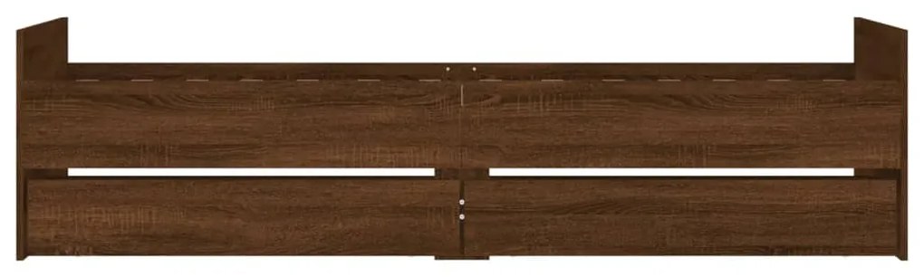 Estrutura de cama com gavetas 90x200 cm carvalho castanho