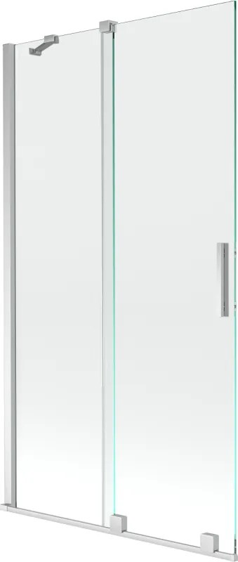 Mexen Velar divisória de banheira de 2 painéis deslizante 100 x 150 cm, transparente, cromado - 896-100-000-01-01